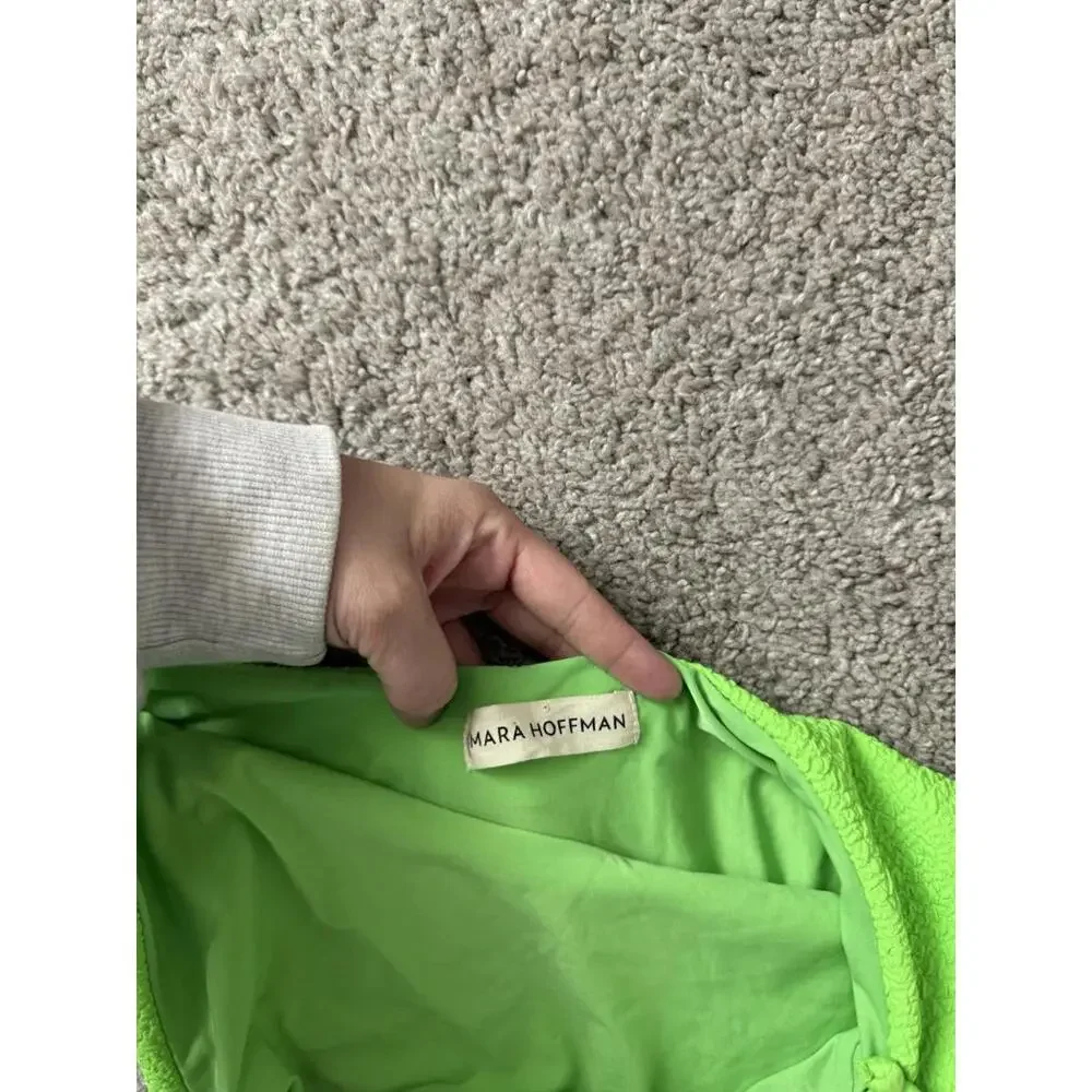 Mara‎ Hoffman Swimsuit Sz L Blanca Cutout One Piece Swimsuit Lime Green Textured
